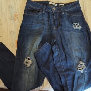 YMI High Rise Distressed Dark Blue Jeans